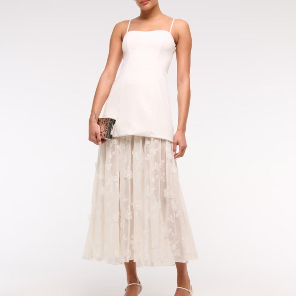 Abercrombie Embroidered Sheer Maxi Dress